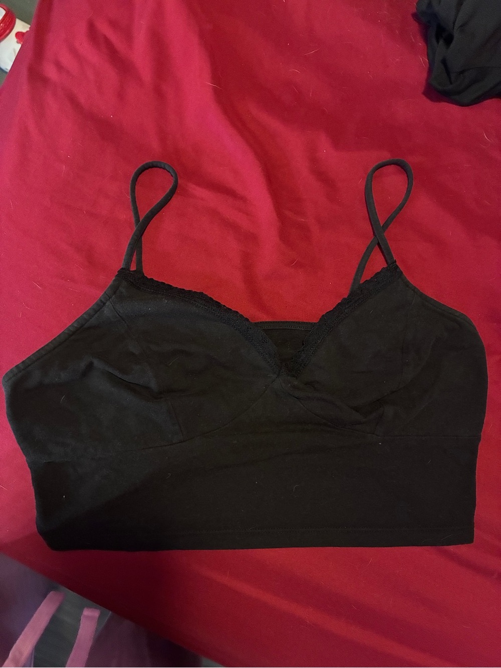 No Boundaries Black Lace-Trim Crop Bralette